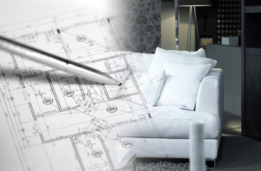 plan d'achitecture et intérieur