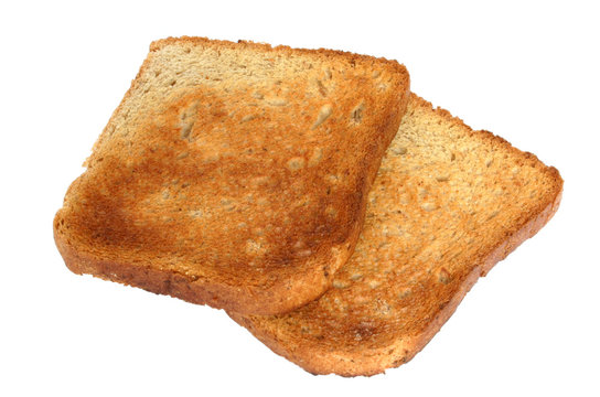 two pieces of toast #2 - pure white background