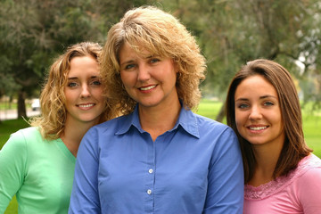 beautiful mother with daughters