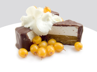 chocolate sweets the frozen berries of sea-bucktho