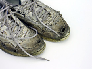 worn sneakers