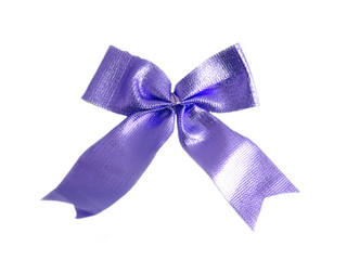 violet golden bow on a white background