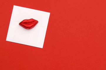valentine candy lips and card