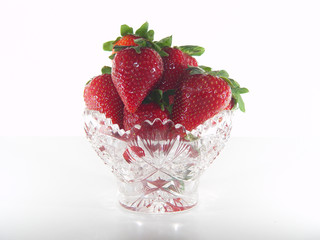 crystal bowl of strawberries