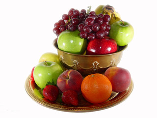 fruit bowl on white