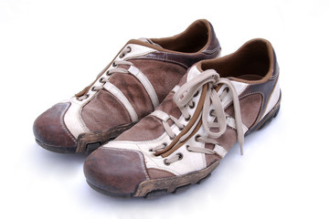 worn modern shoes