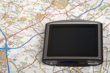gps device on a map