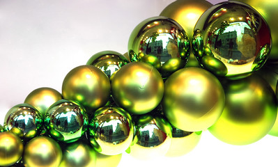 green christmas balls