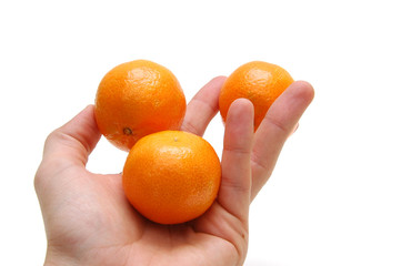 mandarines in hand