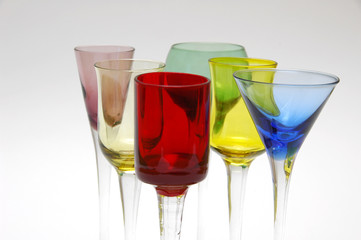 cocktail glasses closeup