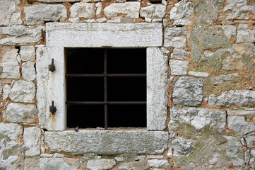 old window with bars