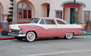 classic automobile in pink color - 2157566