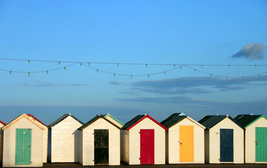 row of beach huts