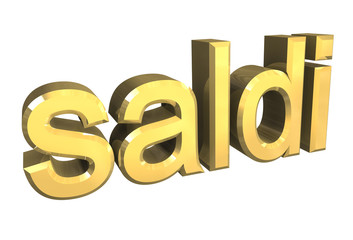 simbolo saldi in oro fondo bianco