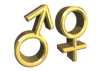 simbolo maschio femmina in oro