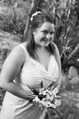 black and white bride portrait