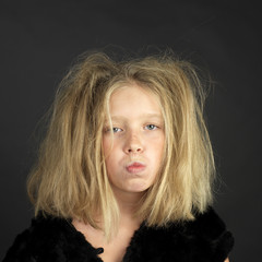 girl dressed as a troll for halloween