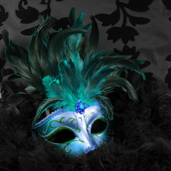 green and blue mysterious mask (venice)