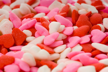 candy valentine's hearts - close-up