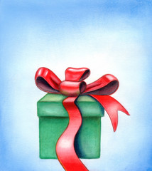 red ribbon gift box