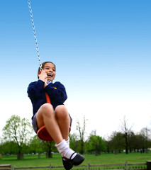 happiness on a swing.