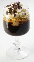 caffe with cream and chocolate chips