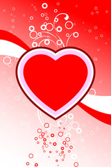 Obraz na płótnie Canvas abstract valentine card with flowers heart shapes stars, circles