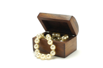 antique box with pearls