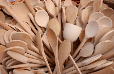 group of wooden spoons