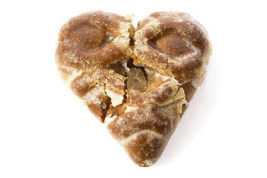 break heart - shaped cookie