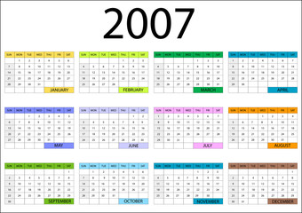 2007 calendar