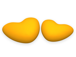 two heart_3d_yellow