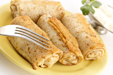 pancakes with a meat stuffing