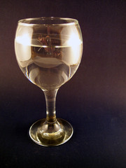 water in wine glass