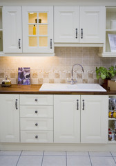 Fototapeta na wymiar modern white kitchen