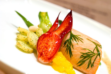 steamed salmon stuffed with bok choy
