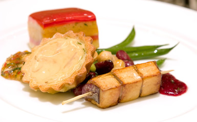 layered polenta and grilled bell pepper cake
