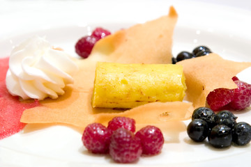 lemon custard on a tuile