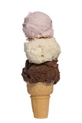 three scoops of ice cream