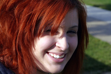 grinning teen