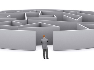 businessman and maze
