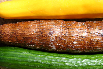 courgette, cassava and cucumber