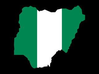 map of nigeria and nigerian flag