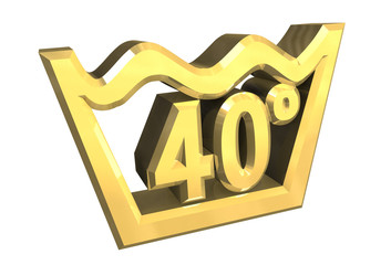 simbolo lavaggio 40° in oro - washing symbol