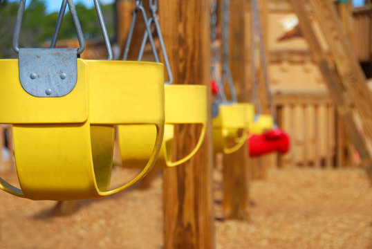 empty swings at park