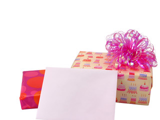 birthday gifts and card