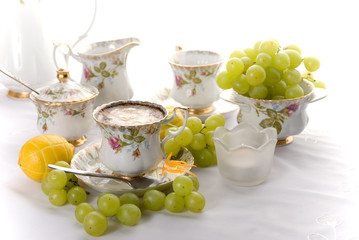 coffee and grapes