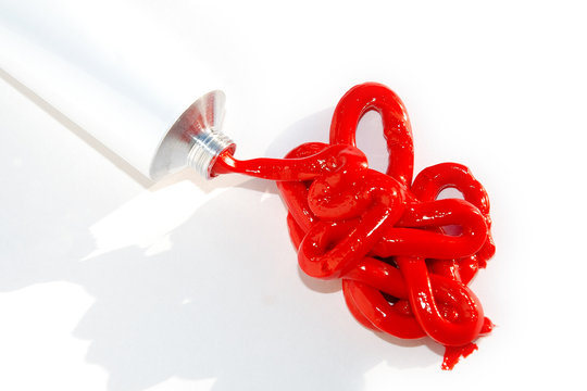 poured red cream