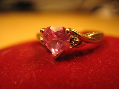 ruby red valintine heart ring