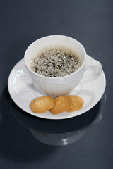 black coffee and cookies